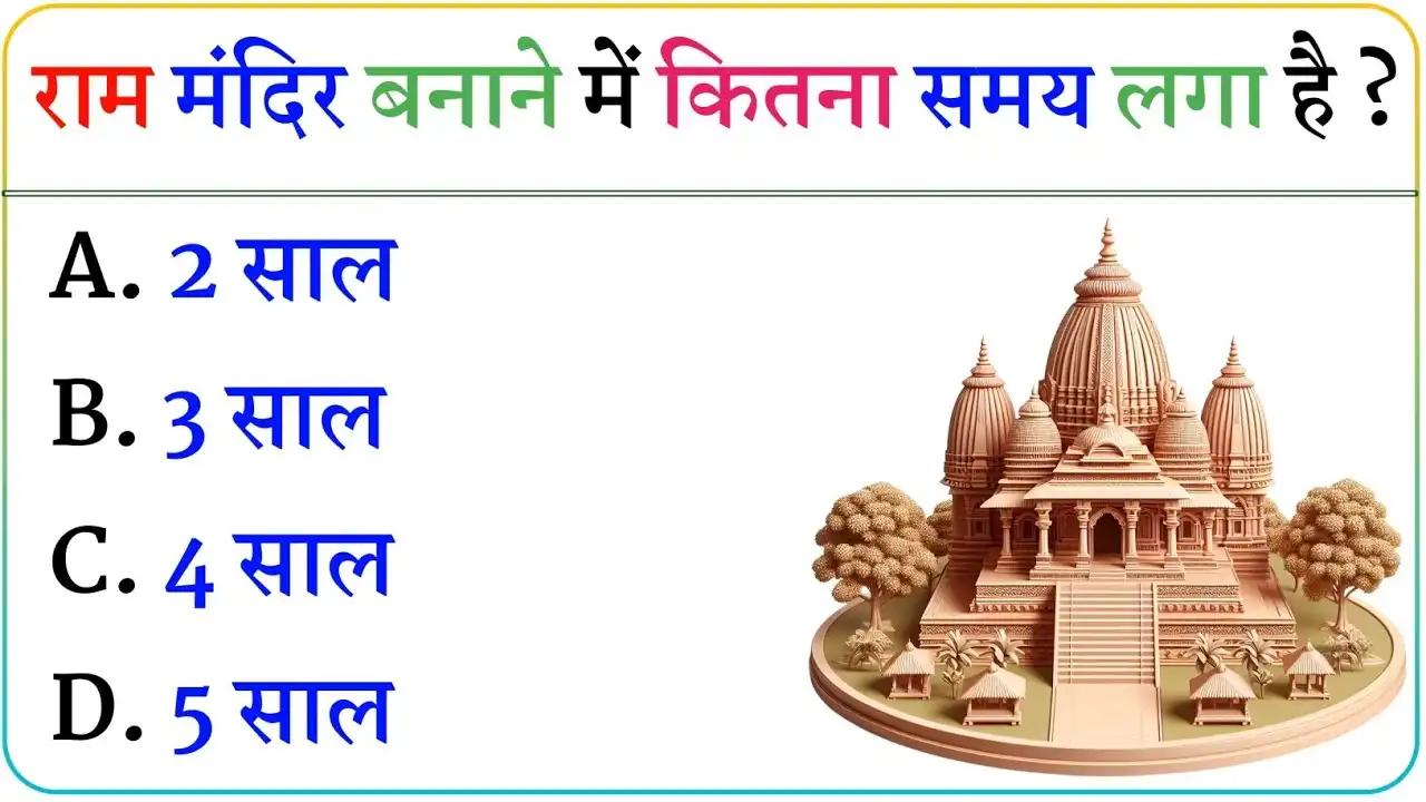 Interesting Gk Quiz: राम मंदिर बनाने में कितना समय लगा था?